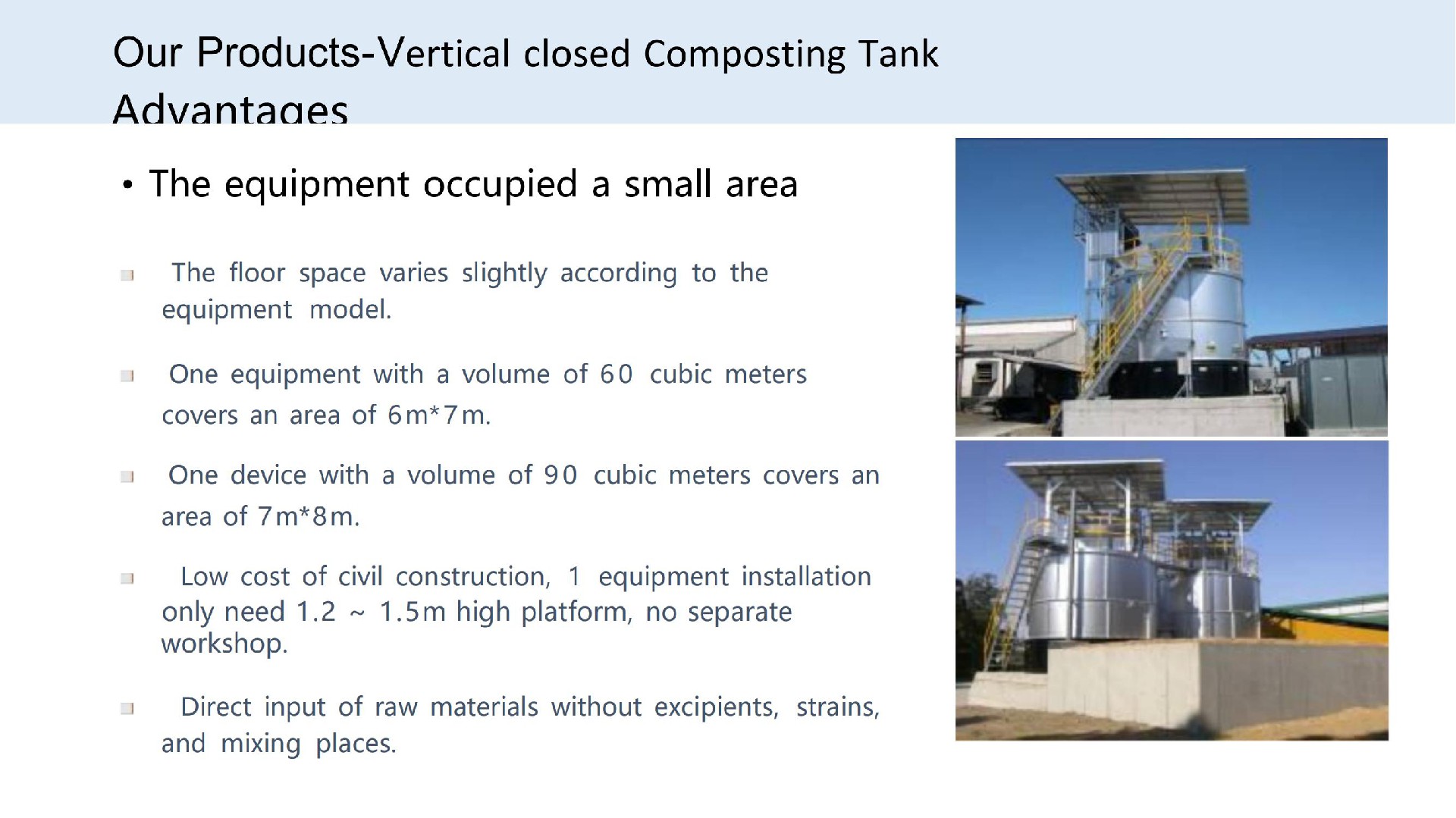 Vertical closed Composting Tank